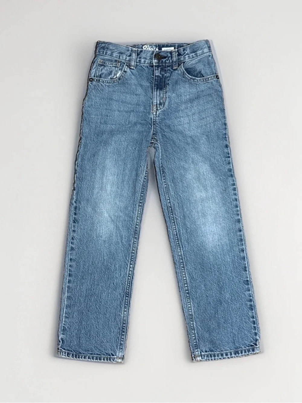 Osh Kosh Bgosh Kids Boys Sz 7R STR Classic Denim Blue Jeans Med Wash Adj. Waist